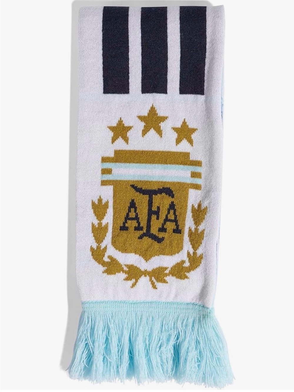 AFA Argentina Crest Fan Scarf in White and Sky Blue